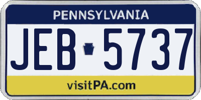 PA license plate JEB5737