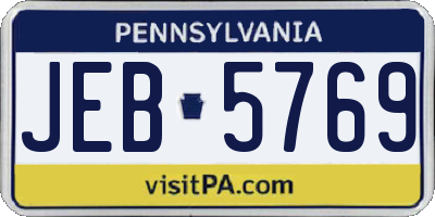 PA license plate JEB5769
