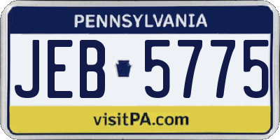 PA license plate JEB5775