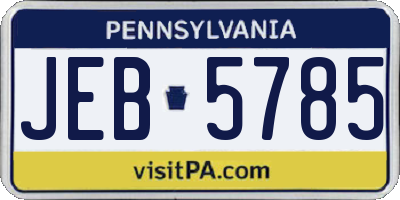 PA license plate JEB5785