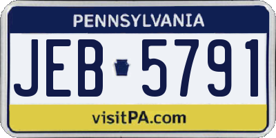 PA license plate JEB5791