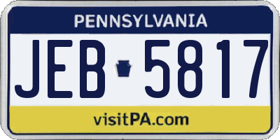PA license plate JEB5817