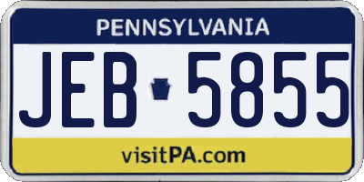 PA license plate JEB5855