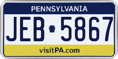 PA license plate JEB5867