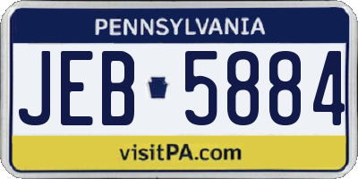 PA license plate JEB5884