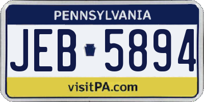 PA license plate JEB5894