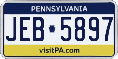 PA license plate JEB5897