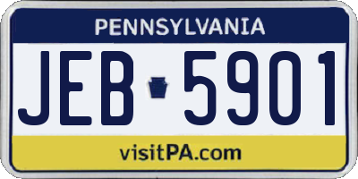 PA license plate JEB5901