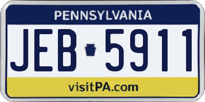 PA license plate JEB5911