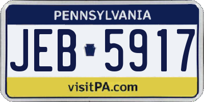 PA license plate JEB5917
