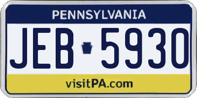 PA license plate JEB5930