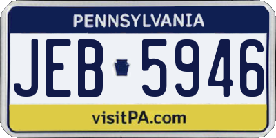 PA license plate JEB5946