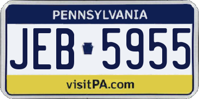 PA license plate JEB5955