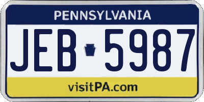 PA license plate JEB5987