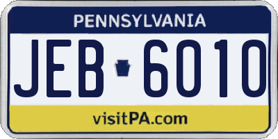 PA license plate JEB6010