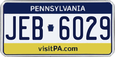 PA license plate JEB6029