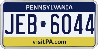 PA license plate JEB6044