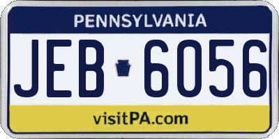 PA license plate JEB6056