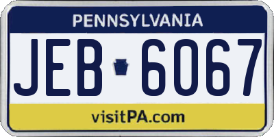 PA license plate JEB6067