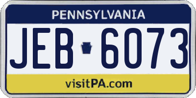 PA license plate JEB6073