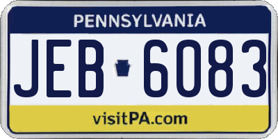 PA license plate JEB6083