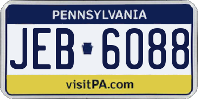 PA license plate JEB6088