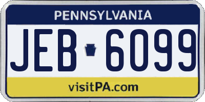PA license plate JEB6099