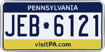 PA license plate JEB6121