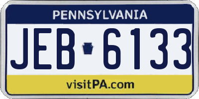PA license plate JEB6133