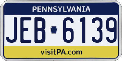 PA license plate JEB6139