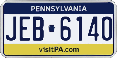 PA license plate JEB6140