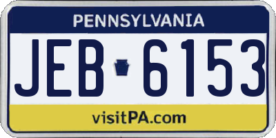 PA license plate JEB6153