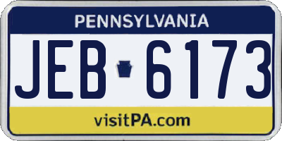 PA license plate JEB6173
