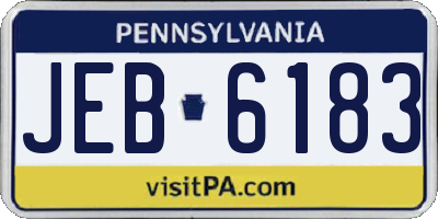 PA license plate JEB6183