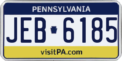 PA license plate JEB6185