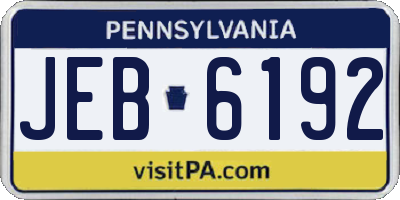 PA license plate JEB6192