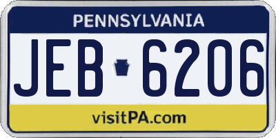 PA license plate JEB6206