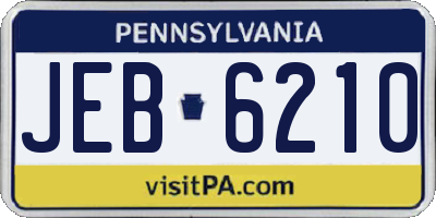 PA license plate JEB6210