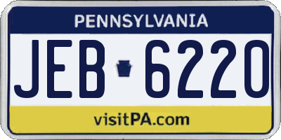 PA license plate JEB6220