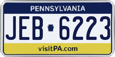 PA license plate JEB6223