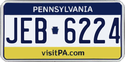 PA license plate JEB6224