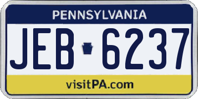PA license plate JEB6237