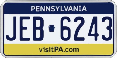 PA license plate JEB6243