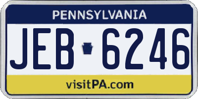 PA license plate JEB6246