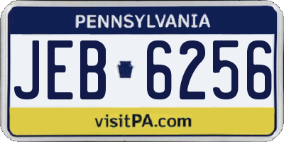 PA license plate JEB6256