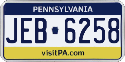 PA license plate JEB6258