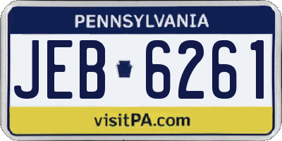 PA license plate JEB6261