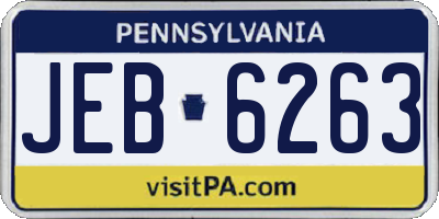 PA license plate JEB6263