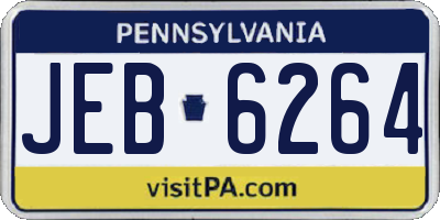 PA license plate JEB6264