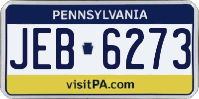 PA license plate JEB6273
